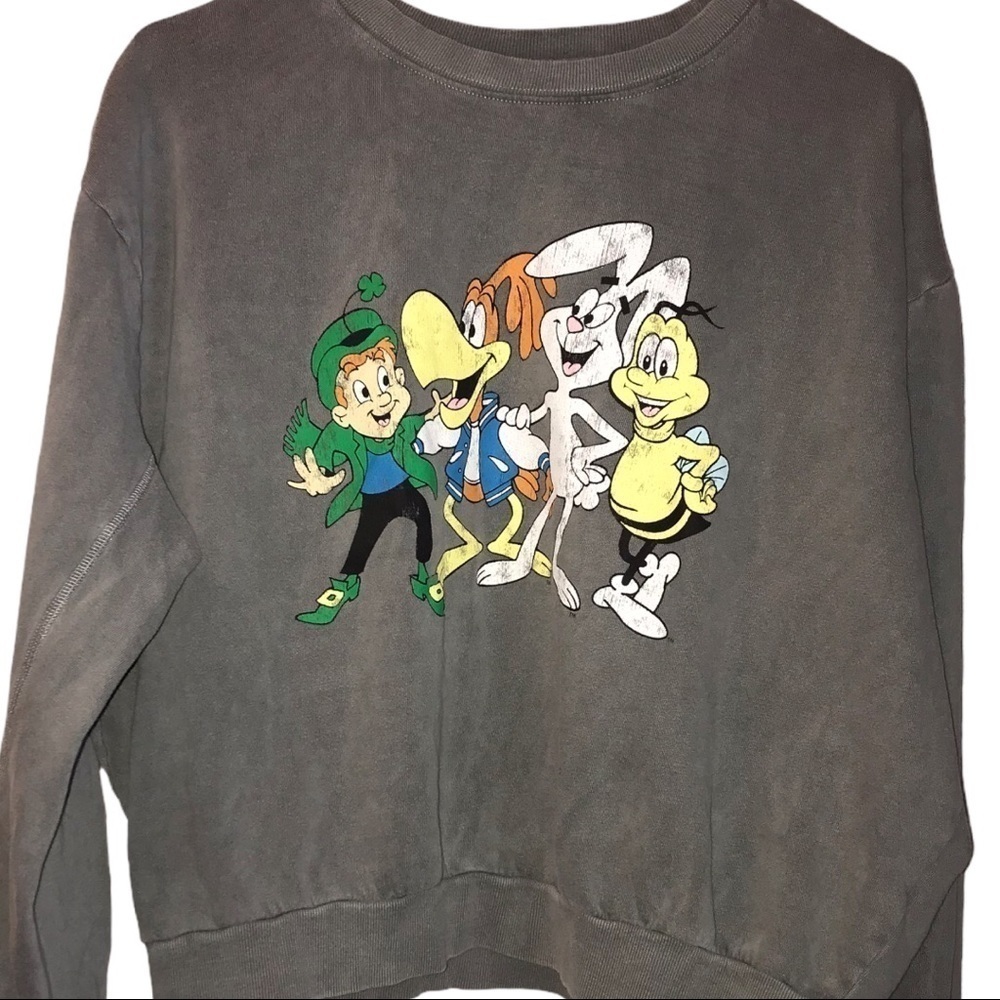 General Mills Cereal Mascot Character Cropped Sweatshirt M T3